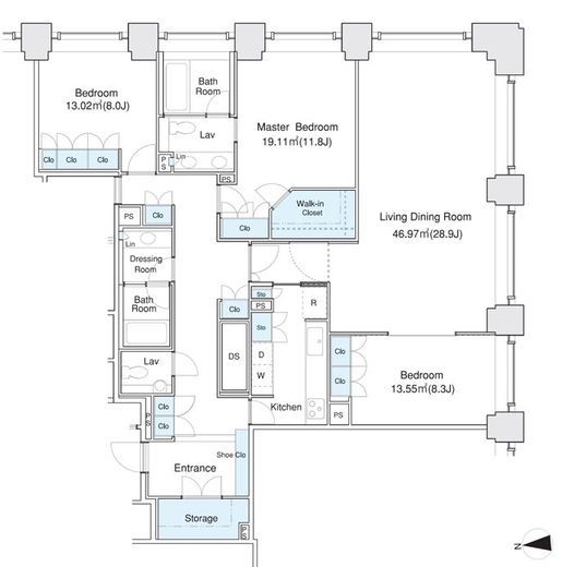 ラ・トゥール芝公園 3407 間取り図