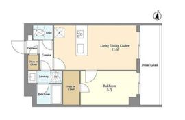 メゾンドオンディーヌ 103 間取り図