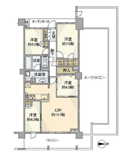 プラウドシティ元住吉 4階 間取り図