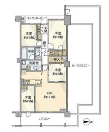 プラウドシティ元住吉 4階 間取り図