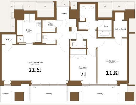 虎ノ門ヒルズレジデンシャルタワー 22階 間取り図