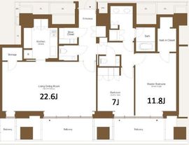 虎ノ門ヒルズレジデンシャルタワー 22階 間取り図