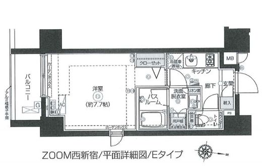ZOOM西新宿 2階 間取り図
