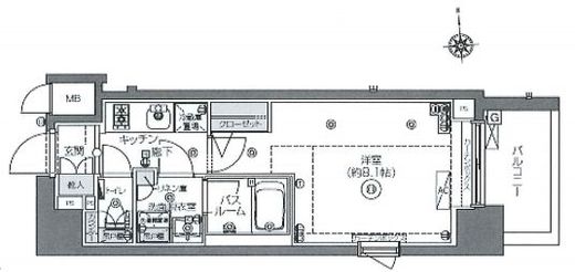 ZOOM四谷左門町 6階 間取り図