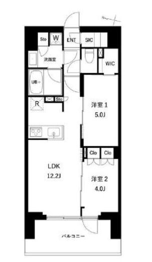 プレディアコート西日暮里 802 間取り図