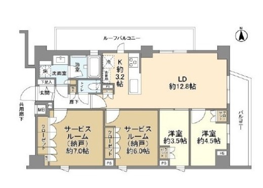 オープンレジデンシア北綾瀬コート 8階 間取り図