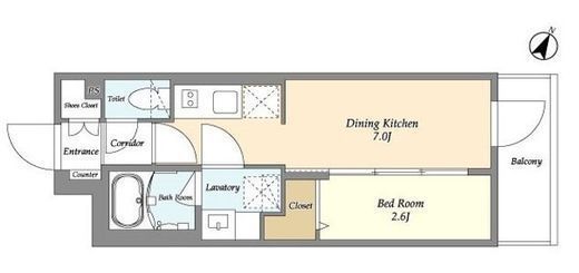 グランカーサ千駄木 203 間取り図