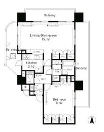パークアクシス四谷ステージ 1401 間取り図