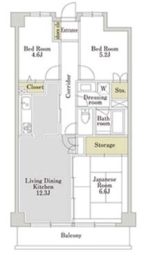 アーバンパーク三ツ池公園 E-105 間取り図