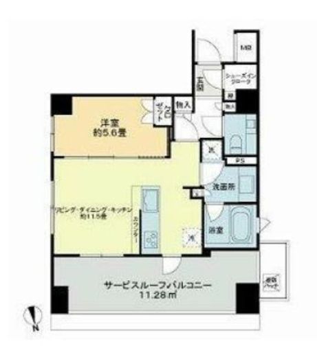 パークハウス市谷二十騎町 3階 間取り図