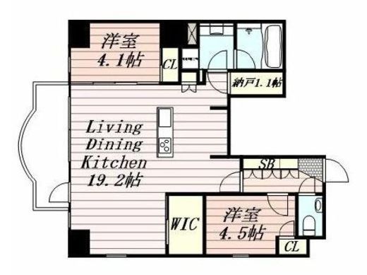ルジェンテ上野松が谷 13階 間取り図