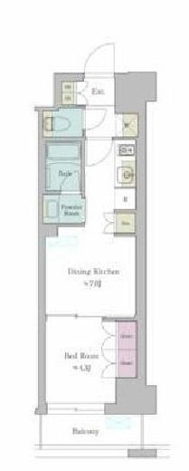 ブリリアイスト池尻大橋 206 間取り図