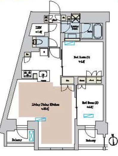 ブリリアイスト池尻大橋 412 間取り図
