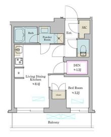 ブリリアイスト池尻大橋 228 間取り図