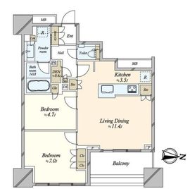 プラウドタワー亀戸クロス 3階 間取り図