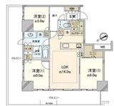 パークタワー向ヶ丘遊園 21階 間取り図
