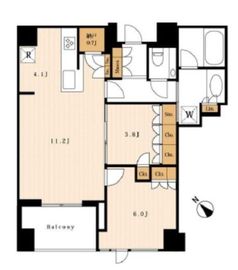 プラウド赤坂 7階 間取り図
