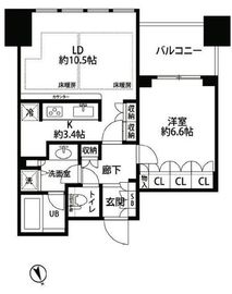 シティタワー麻布十番 6階 間取り図