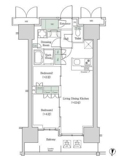 ブルックサイドレジデンス木場 342 間取り図