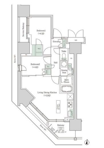 ブルックサイドレジデンス木場 801 間取り図