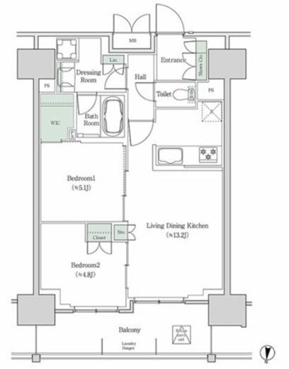 ブルックサイドレジデンス木場 1415 間取り図