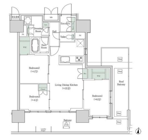 ブルックサイドレジデンス木場 822 間取り図