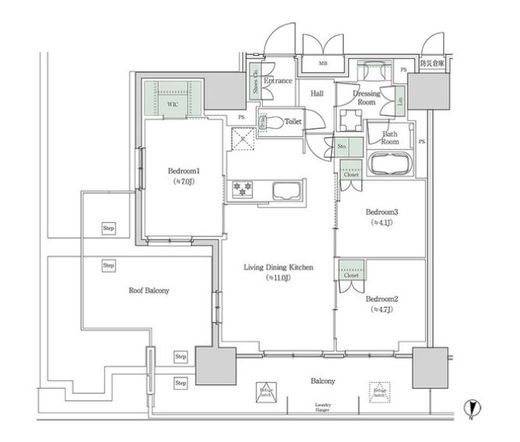 ブルックサイドレジデンス木場 823 間取り図
