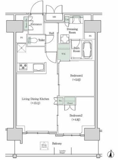 ブルックサイドレジデンス木場 1409 間取り図