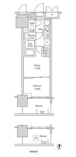 ブルックサイドレジデンス木場 824 間取り図