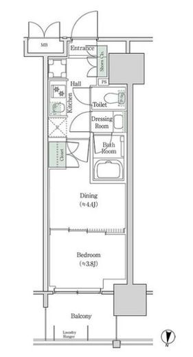 ブルックサイドレジデンス木場 829 間取り図