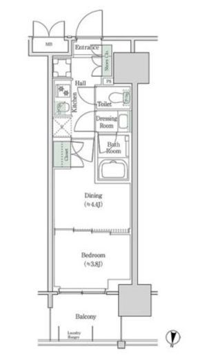 ブルックサイドレジデンス木場 929 間取り図