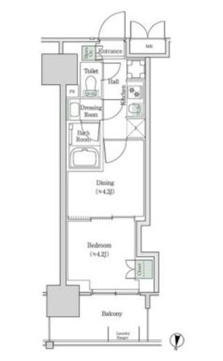 ブルックサイドレジデンス木場 930 間取り図
