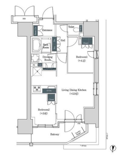 ブルックサイドレジデンス木場 941 間取り図