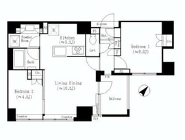オークプレイス目黒行人坂 4階 間取り図
