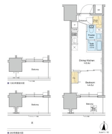 プラウドフラット錦糸町ウエスト 602 間取り図