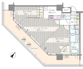 ユニゾンタワー 2603 間取り図