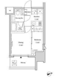 ザ・パークハビオ北千住 608 間取り図