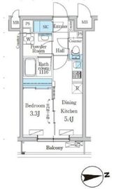 デュオフラッツ千歳船橋 206 間取り図