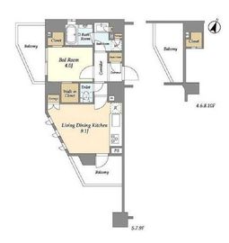 リバーレ鷺沼 701 間取り図