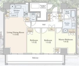 クラッシィタワー新宿御苑 21階 間取り図