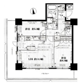 ライオンズタワー上野黒門町 10階 間取り図