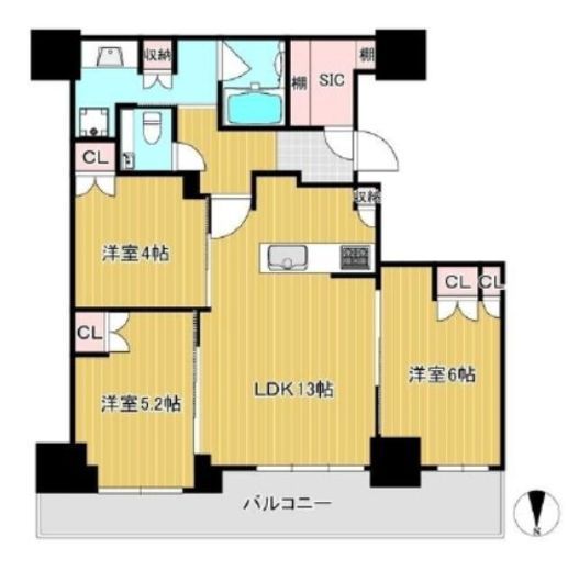 プラウドタワー小岩フロント 33階 間取り図