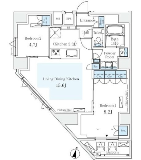 モノリス広尾 900 間取り図