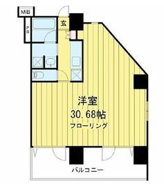 フラット中目黒 601 間取り図