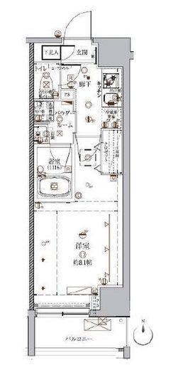 ヴァースクレイシア入谷 8階 間取り図