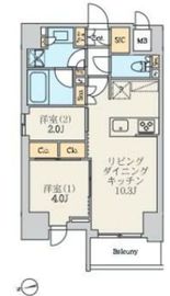 クレストコート北千住レジデンス 401 間取り図