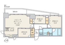 クレストコート北千住レジデンス 505 間取り図