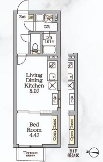 Aglaia新宿西落合 401 間取り図