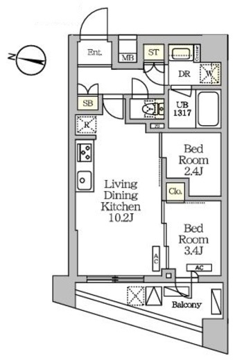 NOGATARESIDENCE 101 間取り図
