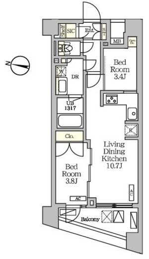 NOGATARESIDENCE 302 間取り図